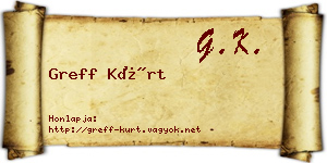 Greff Kürt névjegykártya